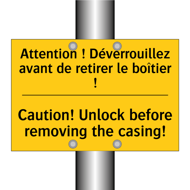 Attention ! Déverrouillez avant  /.../ - Caution! Unlock before removing  /.../
