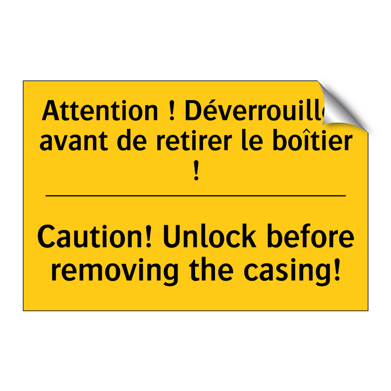 Attention ! Déverrouillez avant  /.../ - Caution! Unlock before removing  /.../