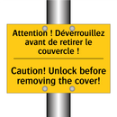 Attention ! Déverrouillez avant  /.../ - Caution! Unlock before removing  /.../