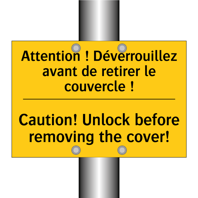 Attention ! Déverrouillez avant  /.../ - Caution! Unlock before removing  /.../
