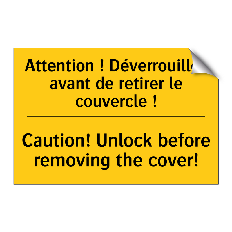 Attention ! Déverrouillez avant  /.../ - Caution! Unlock before removing  /.../