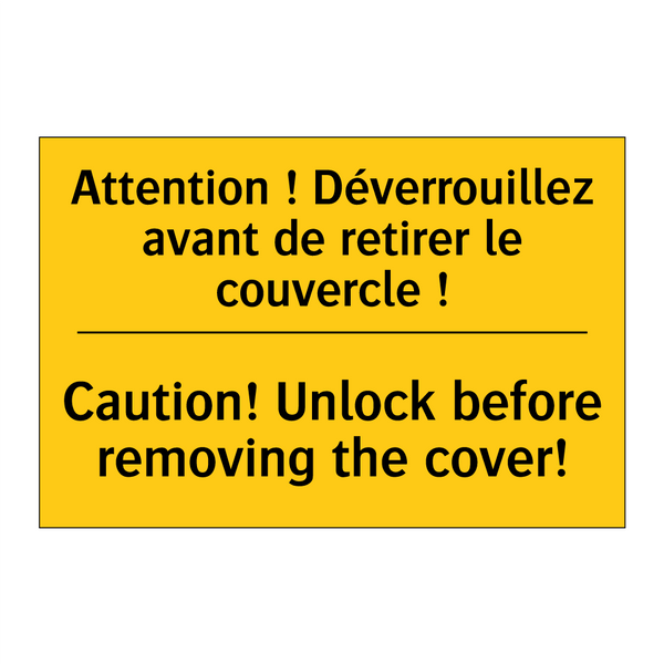 Attention ! Déverrouillez avant  /.../ - Caution! Unlock before removing  /.../