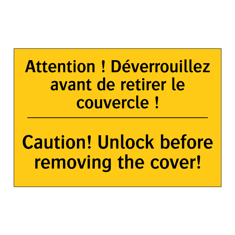 Attention ! Déverrouillez avant  /.../ - Caution! Unlock before removing  /.../