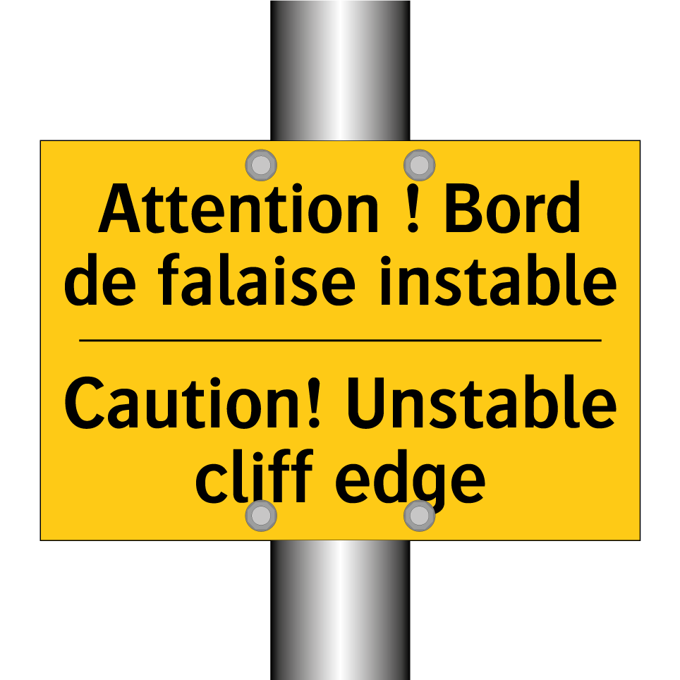 Attention ! Bord de falaise instable /.../ - Caution! Unstable cliff edge