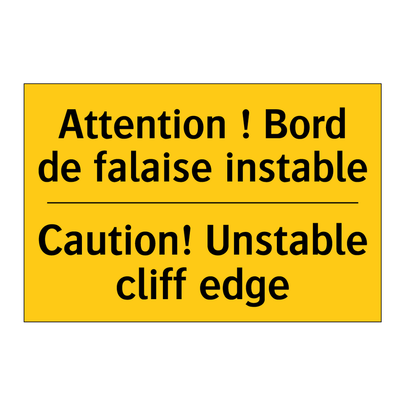 Attention ! Bord de falaise instable /.../ - Caution! Unstable cliff edge
