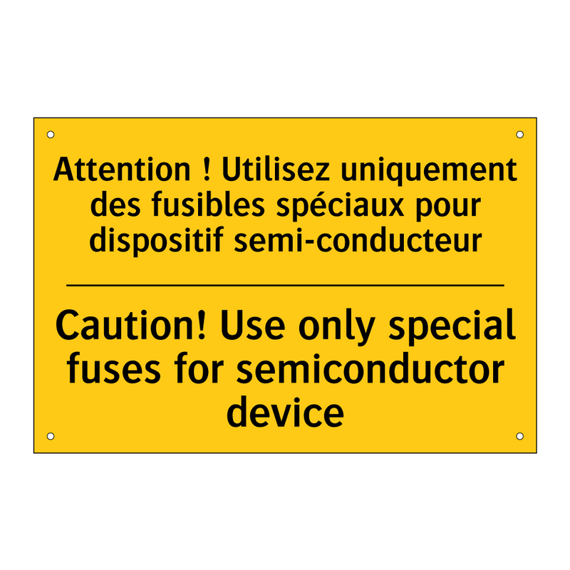 Attention ! Utilisez uniquement  /.../ - Caution! Use only special fuses  /.../