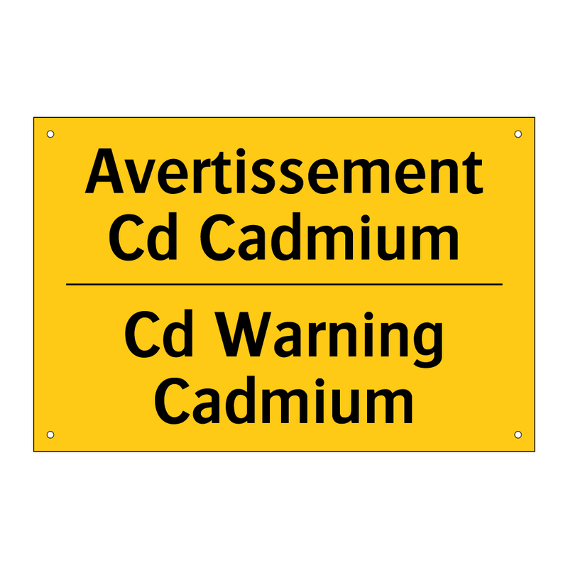 Avertissement Cd Cadmium - Cd Warning Cadmium