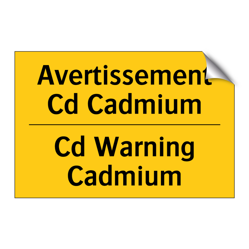Avertissement Cd Cadmium - Cd Warning Cadmium