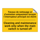 Travaux de nettoyage et d'entretien  /.../ - Cleaning and maintenance work  /.../