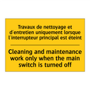 Travaux de nettoyage et d'entretien  /.../ - Cleaning and maintenance work  /.../