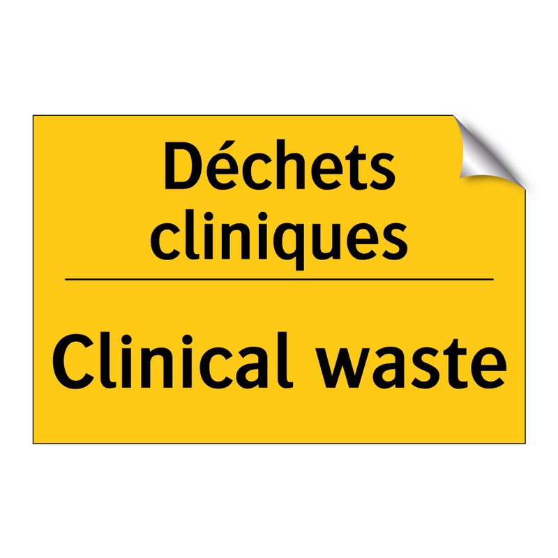 Déchets cliniques - Clinical waste