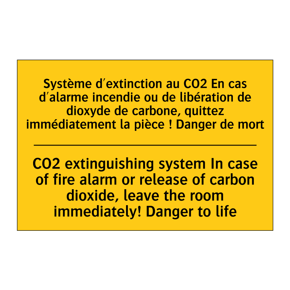 Système d'extinction au CO2 En  /.../ - CO2 extinguishing system In case  /.../