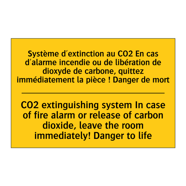 Système d'extinction au CO2 En  /.../ - CO2 extinguishing system In case  /.../