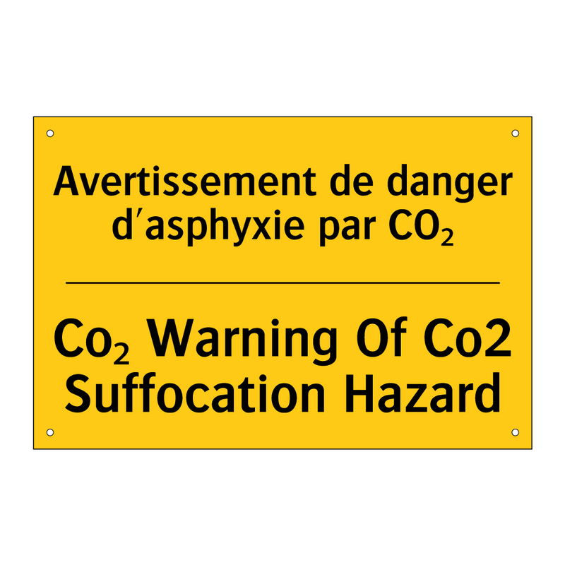 Avertissement de danger d'asphyxie  /.../ - Co₂ Warning Of Co2 Suffocation  /.../