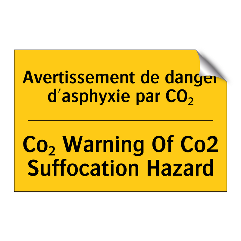 Avertissement de danger d'asphyxie  /.../ - Co₂ Warning Of Co2 Suffocation  /.../