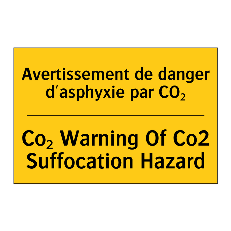 Avertissement de danger d'asphyxie  /.../ - Co₂ Warning Of Co2 Suffocation  /.../