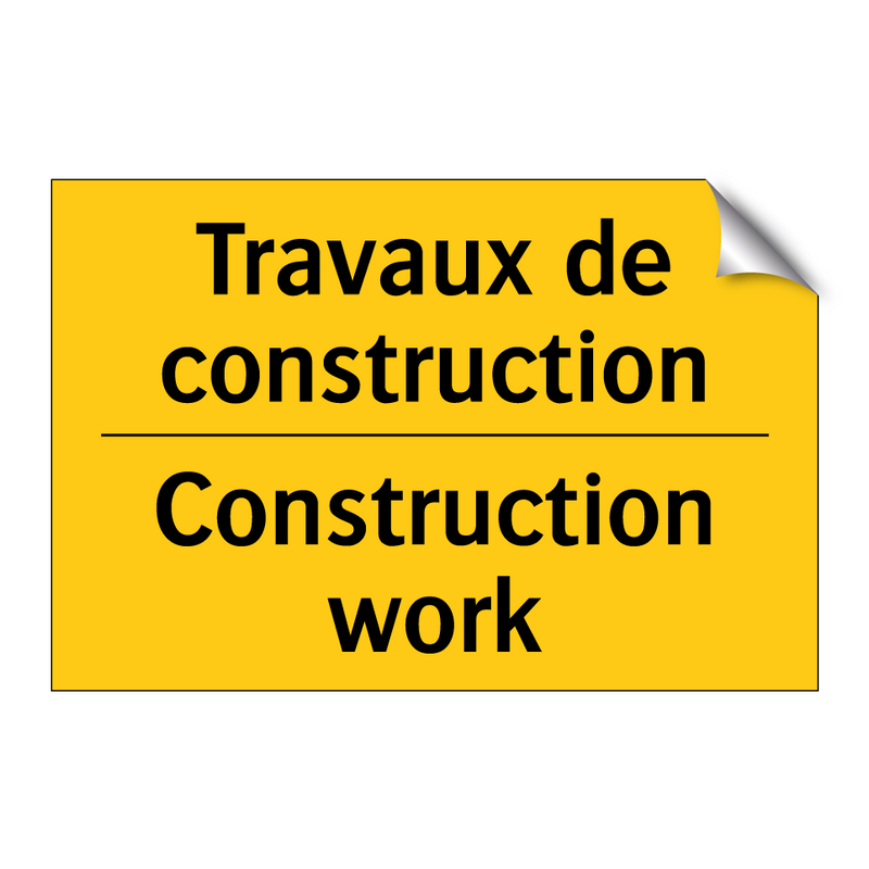 Travaux de construction - Construction work