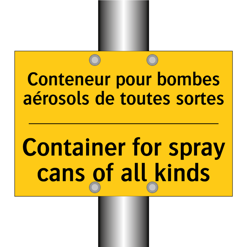 Conteneur pour bombes aérosols  /.../ - Container for spray cans of all  /.../