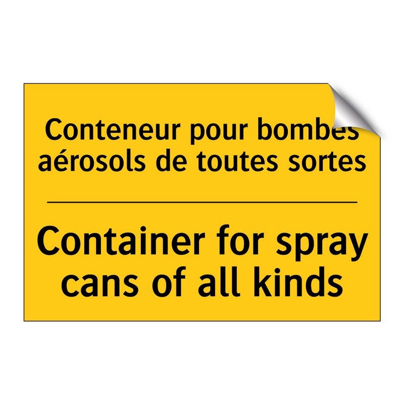 Conteneur pour bombes aérosols  /.../ - Container for spray cans of all  /.../
