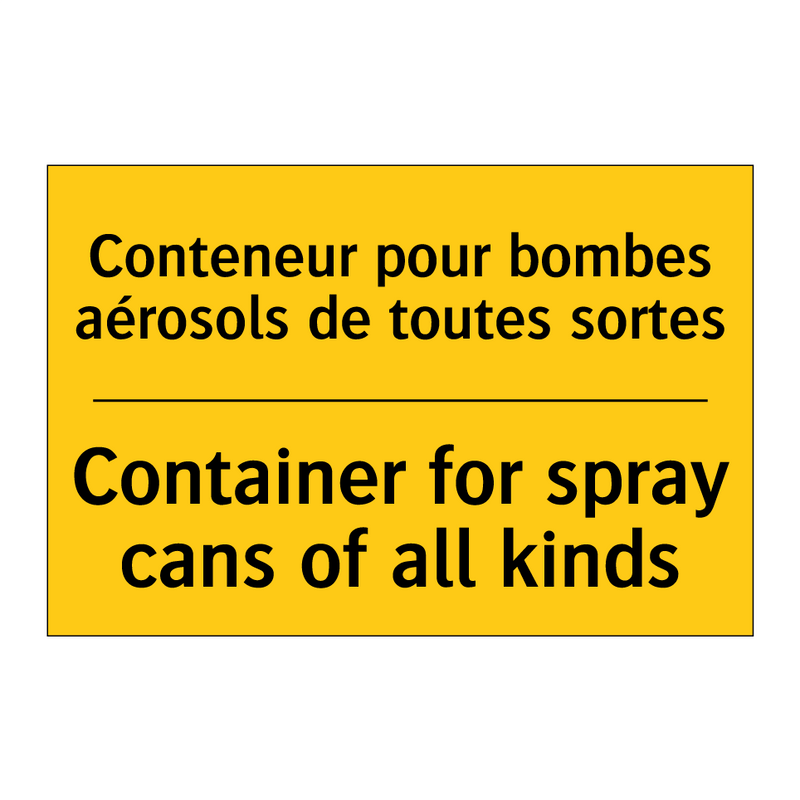Conteneur pour bombes aérosols  /.../ - Container for spray cans of all  /.../