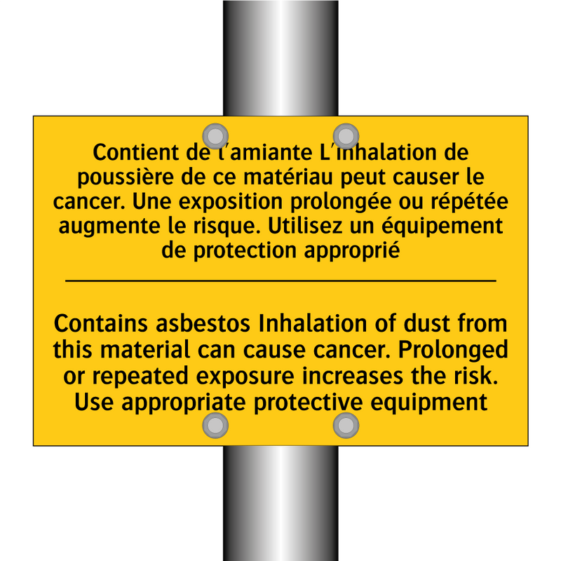 Contient de l'amiante L'inhalation  /.../ - Contains asbestos Inhalation of  /.../
