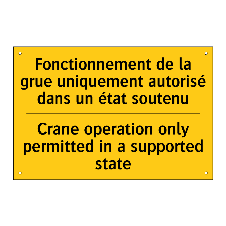 Fonctionnement de la grue uniquement  /.../ - Crane operation only permitted  /.../