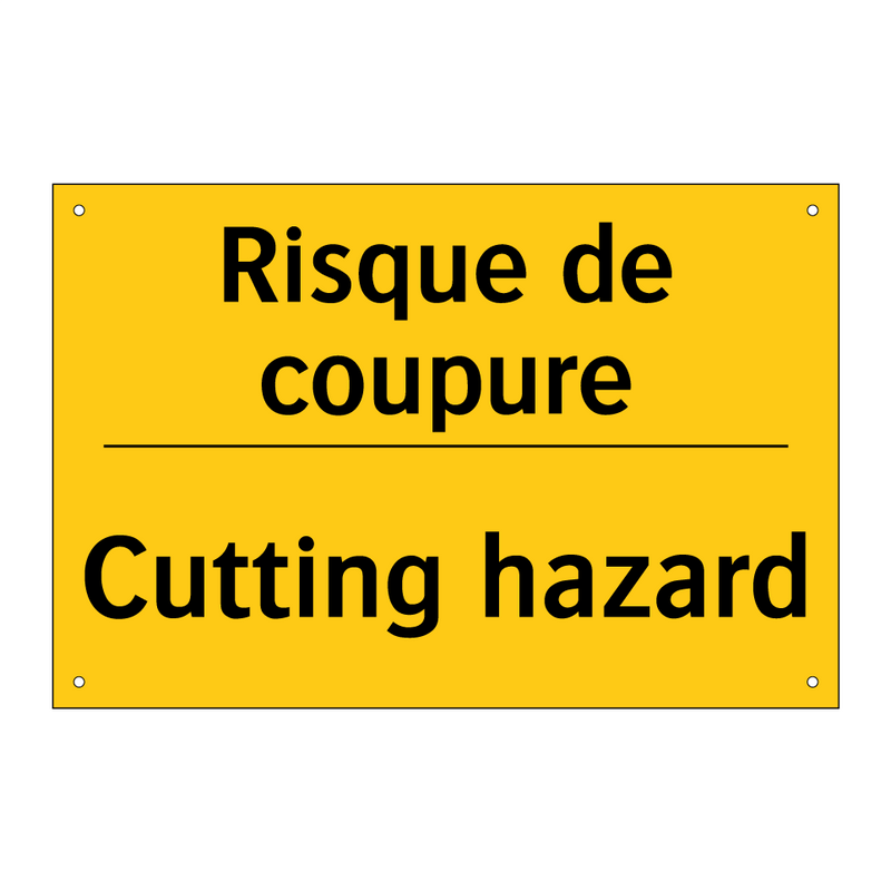 Risque de coupure - Cutting hazard