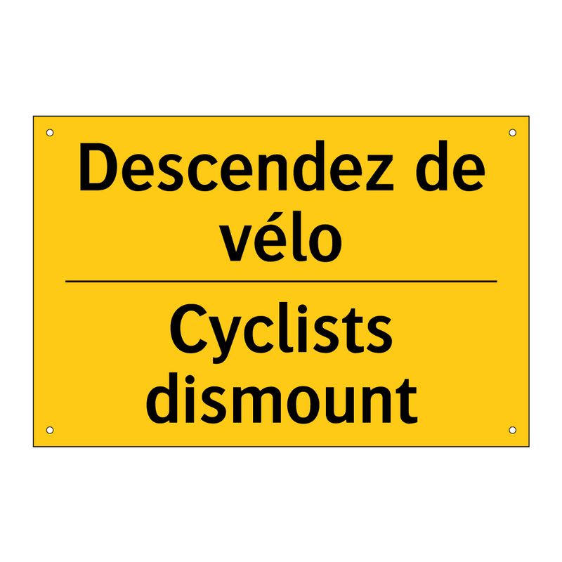 Descendez de vélo - Cyclists dismount