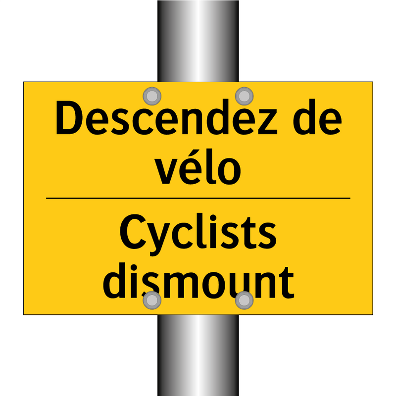 Descendez de vélo - Cyclists dismount