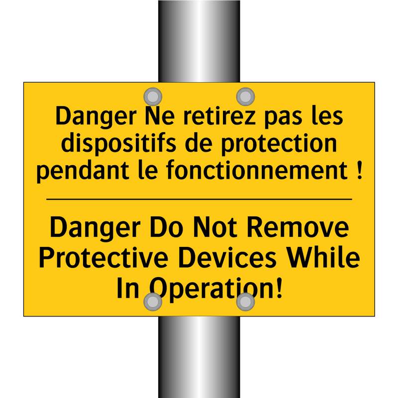 Danger Ne retirez pas les dispositifs  /.../ - Danger Do Not Remove Protective  /.../