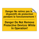 Danger Ne retirez pas les dispositifs  /.../ - Danger Do Not Remove Protective  /.../