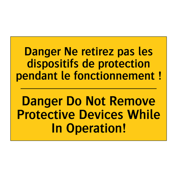 Danger Ne retirez pas les dispositifs  /.../ - Danger Do Not Remove Protective  /.../