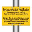 Danger en raison de la grue !  /.../ - Danger due to crane! Unauthorized  /.../
