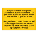 Danger en raison de la grue !  /.../ - Danger due to crane! Unauthorized  /.../