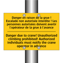 Danger en raison de la grue !  /.../ - Danger due to crane! Unauthorized  /.../