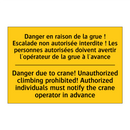 Danger en raison de la grue !  /.../ - Danger due to crane! Unauthorized  /.../