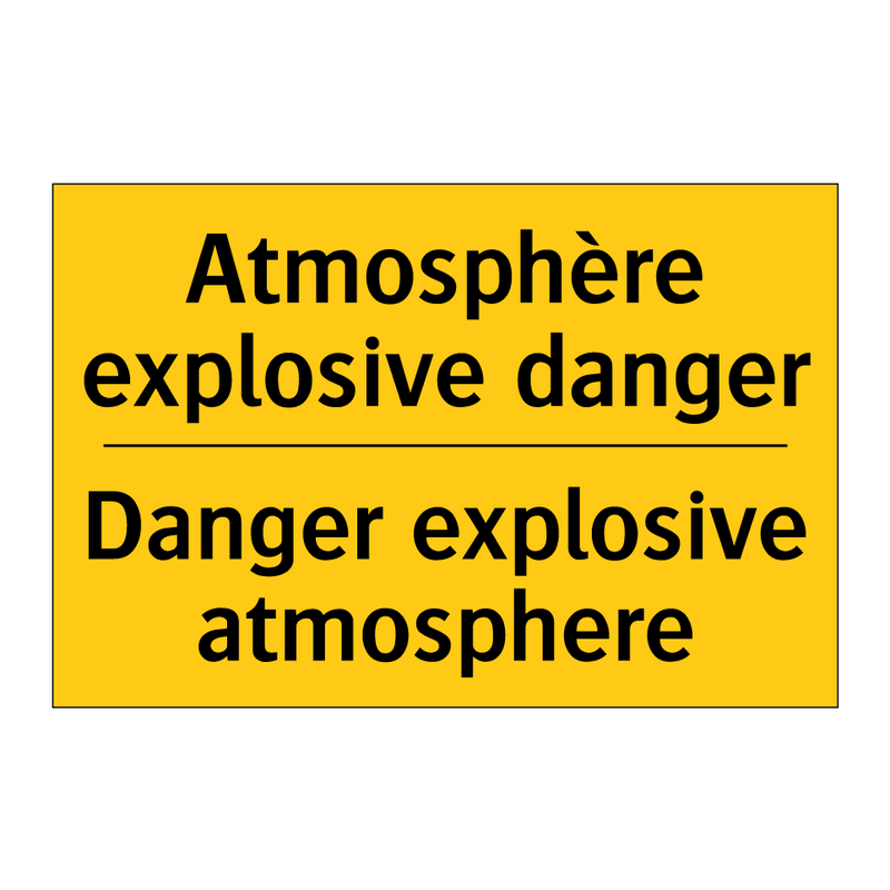 Atmosphère explosive danger - Danger explosive atmosphere