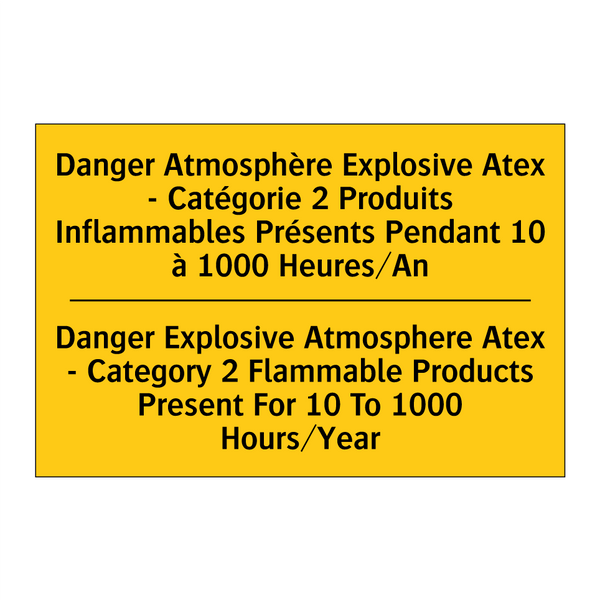Danger Atmosphère Explosive Atex  /.../ - Danger Explosive Atmosphere Atex  /.../