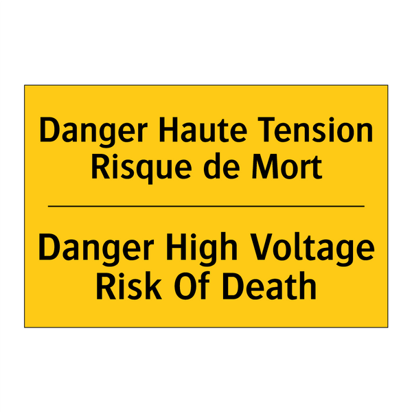 Danger Haute Tension Risque de  /.../ - Danger High Voltage Risk Of Death /.../