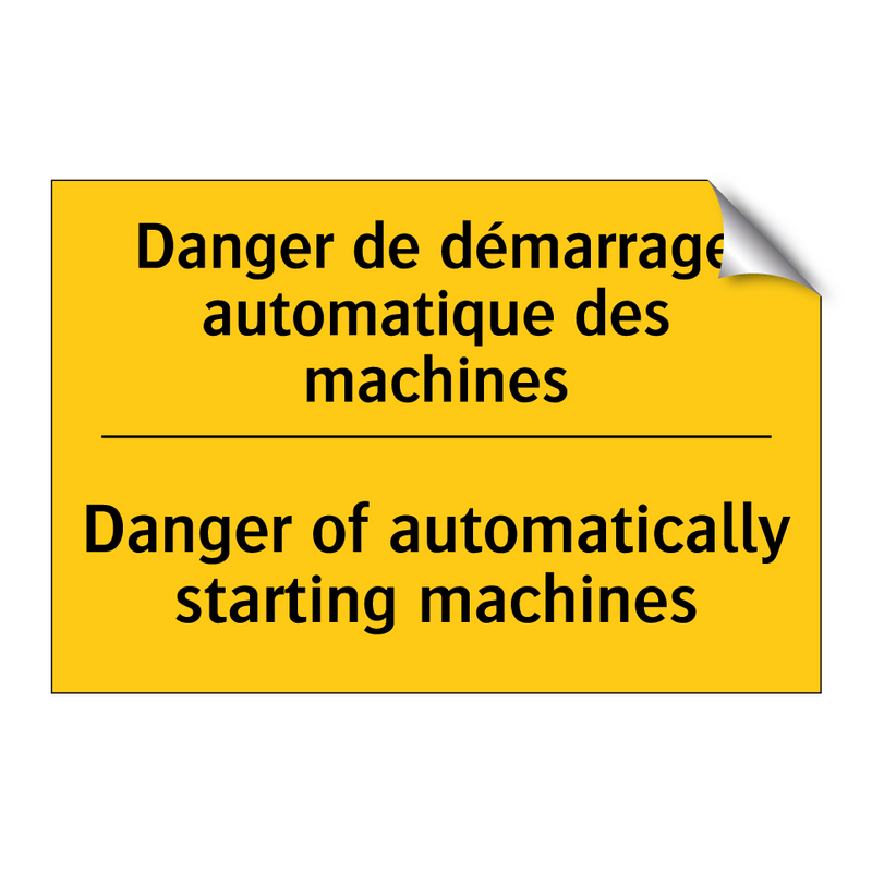 Danger de démarrage automatique  /.../ - Danger of automatically starting  /.../