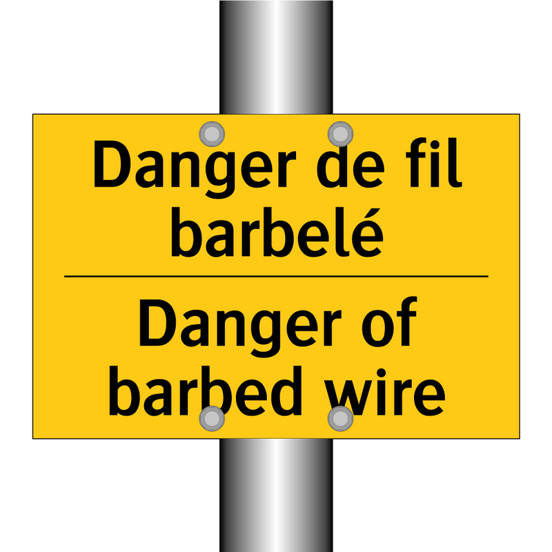 Danger de fil barbelé - Danger of barbed wire