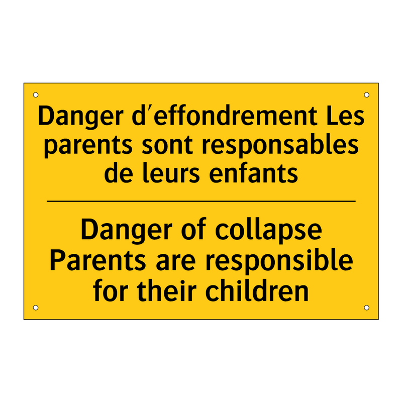 Danger d'effondrement Les parents  /.../ - Danger of collapse Parents are  /.../