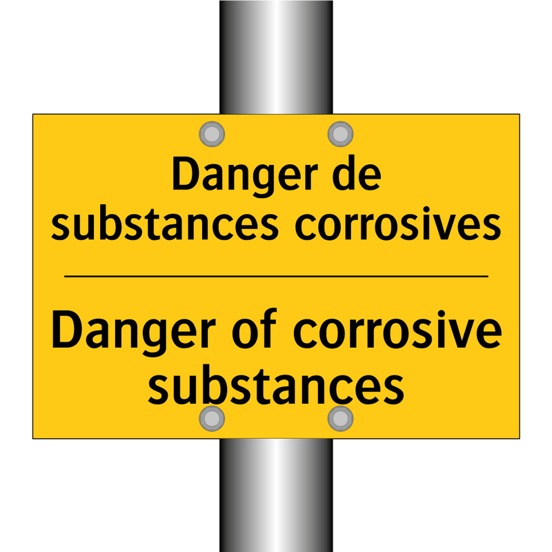 Danger de substances corrosives /.../ - Danger of corrosive substances
