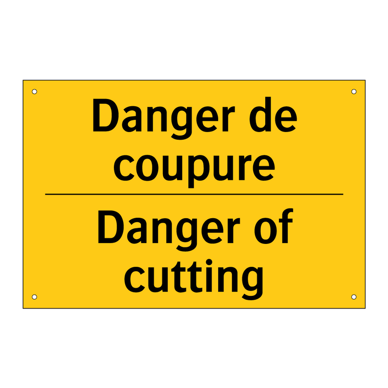Danger de coupure - Danger of cutting