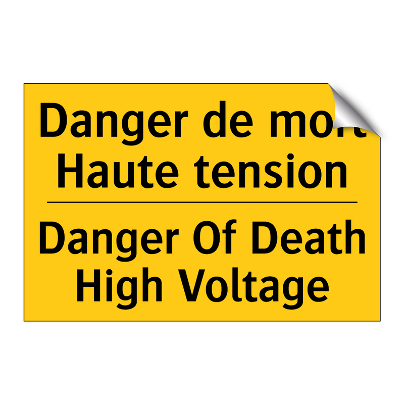 Danger de mort Haute tension - Danger Of Death High Voltage