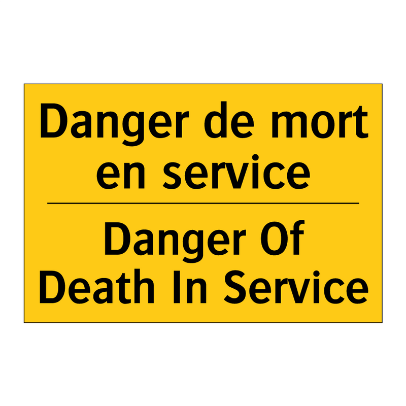 Danger de mort en service - Danger Of Death In Service