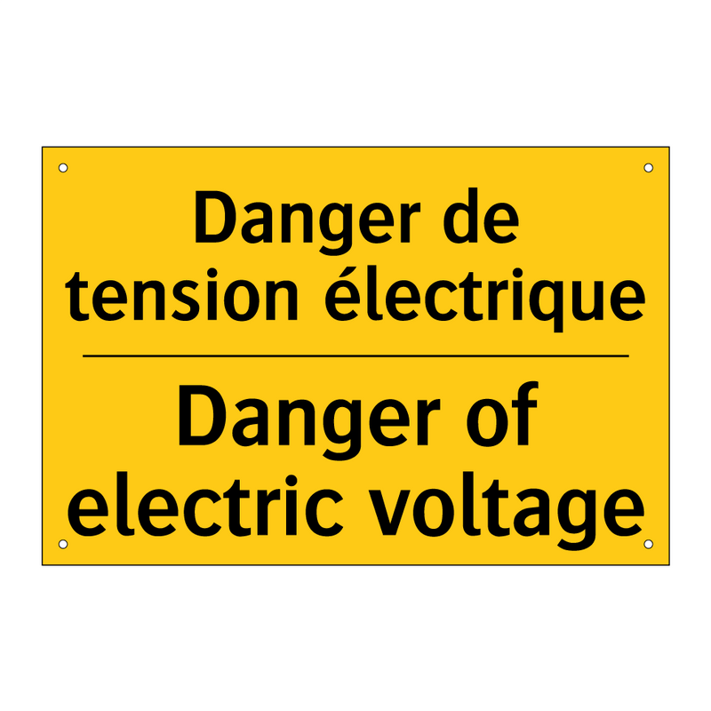 Danger de tension électrique - Danger of electric voltage