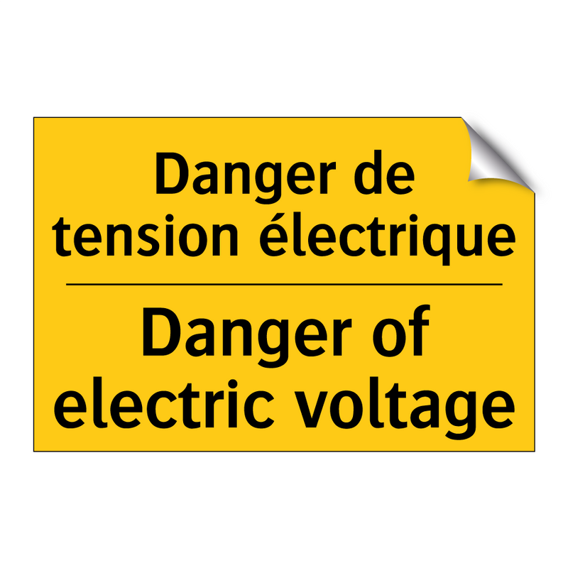 Danger de tension électrique - Danger of electric voltage