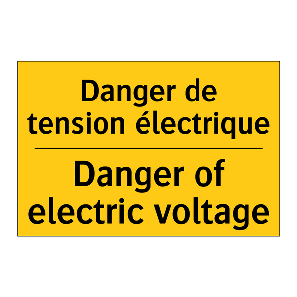 Danger de tension électrique - Danger of electric voltage