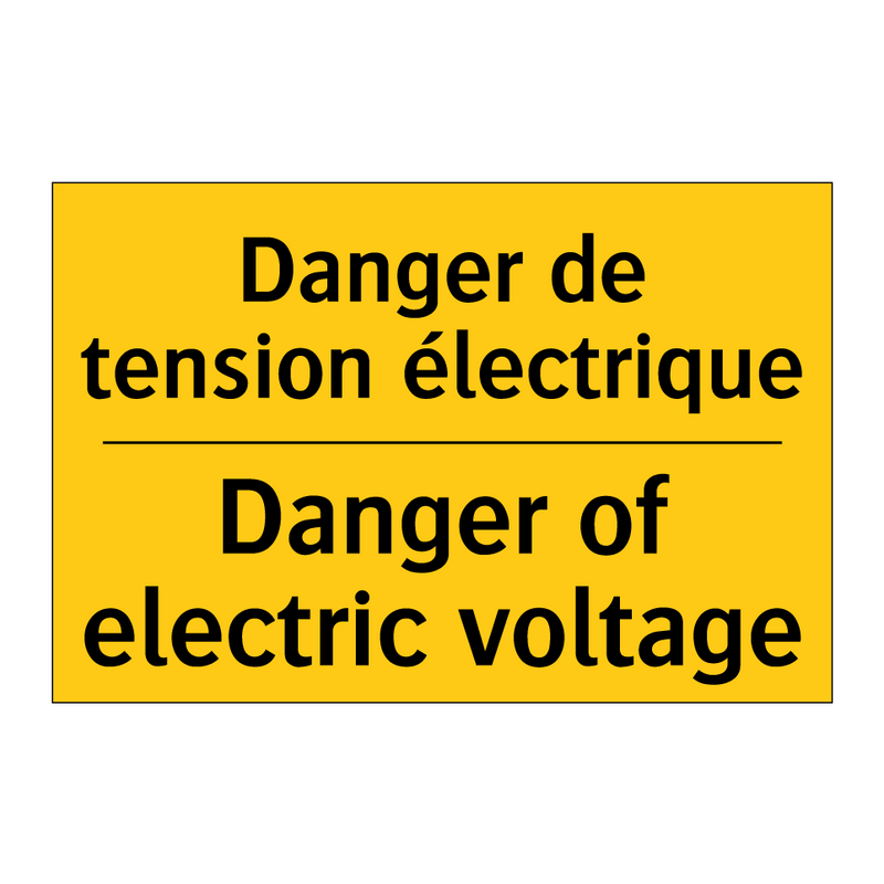 Danger de tension électrique - Danger of electric voltage